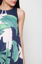 Load image into Gallery viewer, Jade Floral Asymmetrical Dropwaist Dress in Blue
