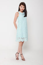 Load image into Gallery viewer, Ellie Lace Shift Dress in Blue
