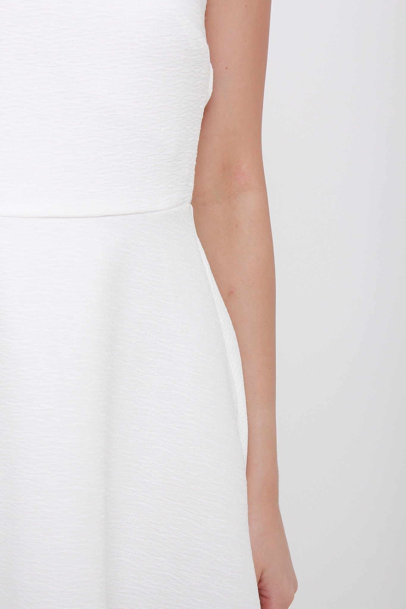 Valentina Emboss Back Cut Out Dress in White