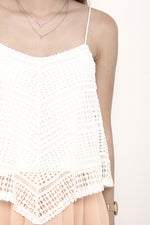 Load image into Gallery viewer, Jaya Crochet Panel Top in White
