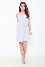 Load image into Gallery viewer, Alice Colour Block Pleat Layer Slip Dress in Grey
