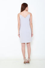 Load image into Gallery viewer, Alice Colour Block Pleat Layer Slip Dress in Grey
