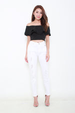 Load image into Gallery viewer, Sienna Ruffle Off Shoulder Top in Black
