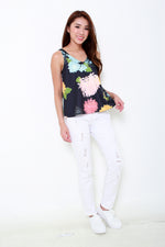 Load image into Gallery viewer, Gianna Floral V Neck Top in Black
