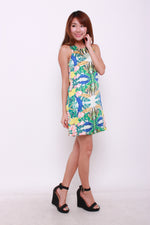 Load image into Gallery viewer, *RESTOCKS* Bambi Symmetrical Floral Shift Dress in Yellow
