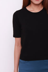 Gwen Knit Crop Top in Black